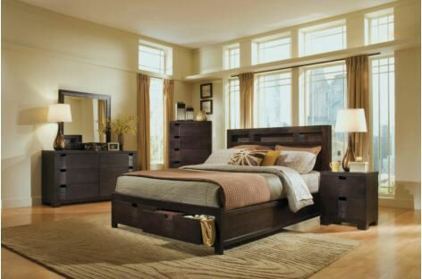 American Signature Casa Moda queen bed with 2 drawers
