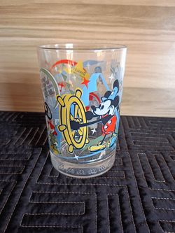 McDonalds 100 Years Of Magic Disney Anniversary Glass Cup Pluto Donald Mickey