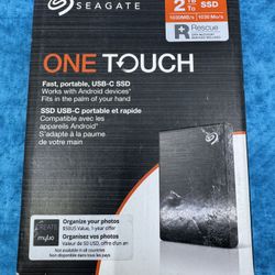 Seagate 2TB One Touch USB 3.2 Gen 2 External SSD (Black Woven Fabric)