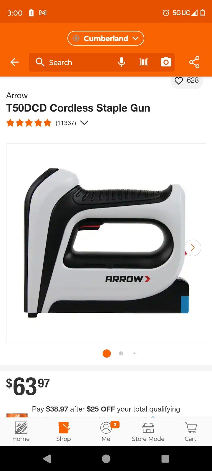 New Arrow Cordless Rechargeable Staple Gun