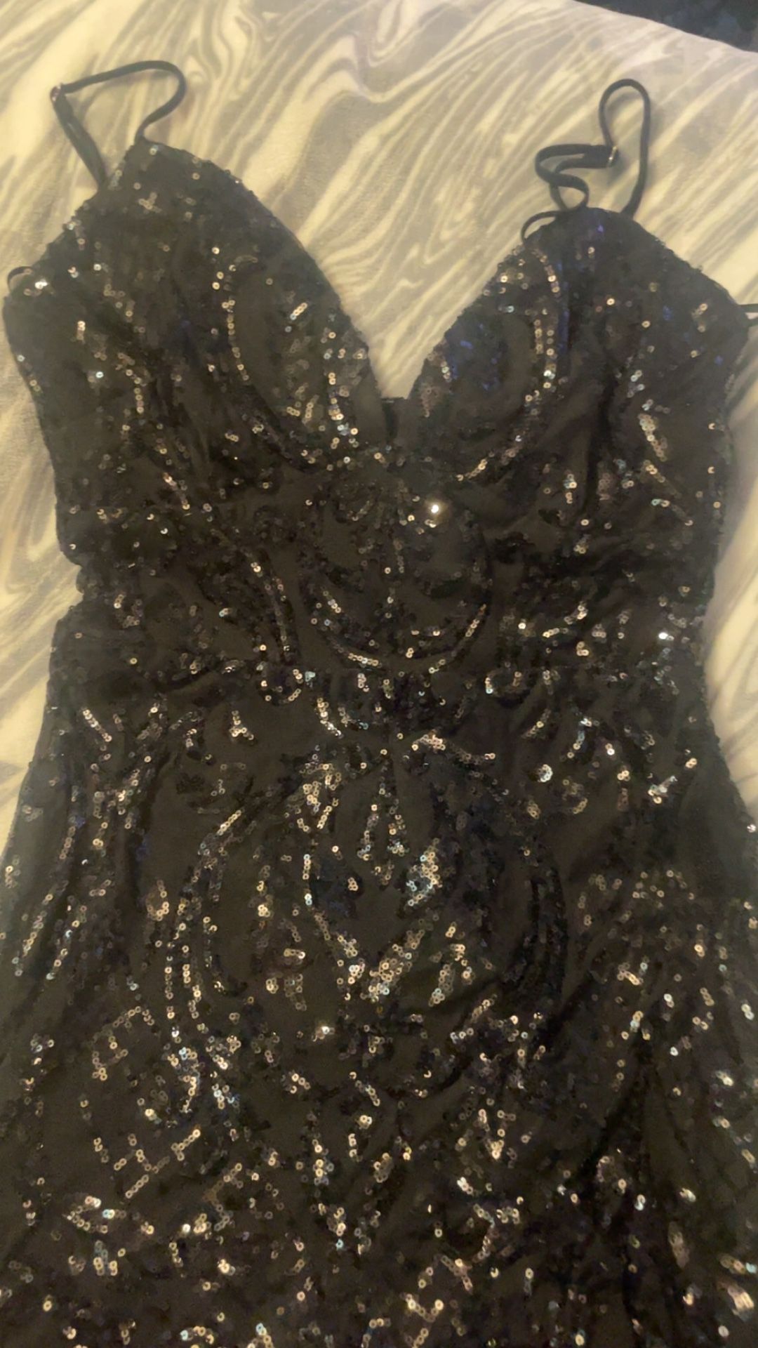 Long Black Glittery Dress