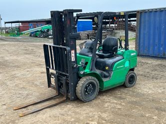 2017 MITSUBISHI FG25N FORKLIFT, 5,000#, 80" mast, 3-stage, 188" lift, sideshift, dual fuel, canopy, solid tires. s/n:AF17E02448 --(LOCATED IN MADERA, 