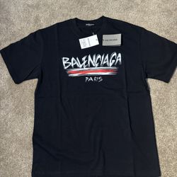 Black Balenciaga Paris Tee