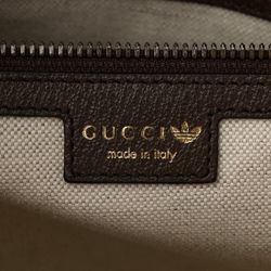 GUCCI X ADIDAS Crystal Vintage Monogram Textured Dollar Calfskin Web Trefoil Logo Medium Messenger Bag Mid Natural Nut Off White 