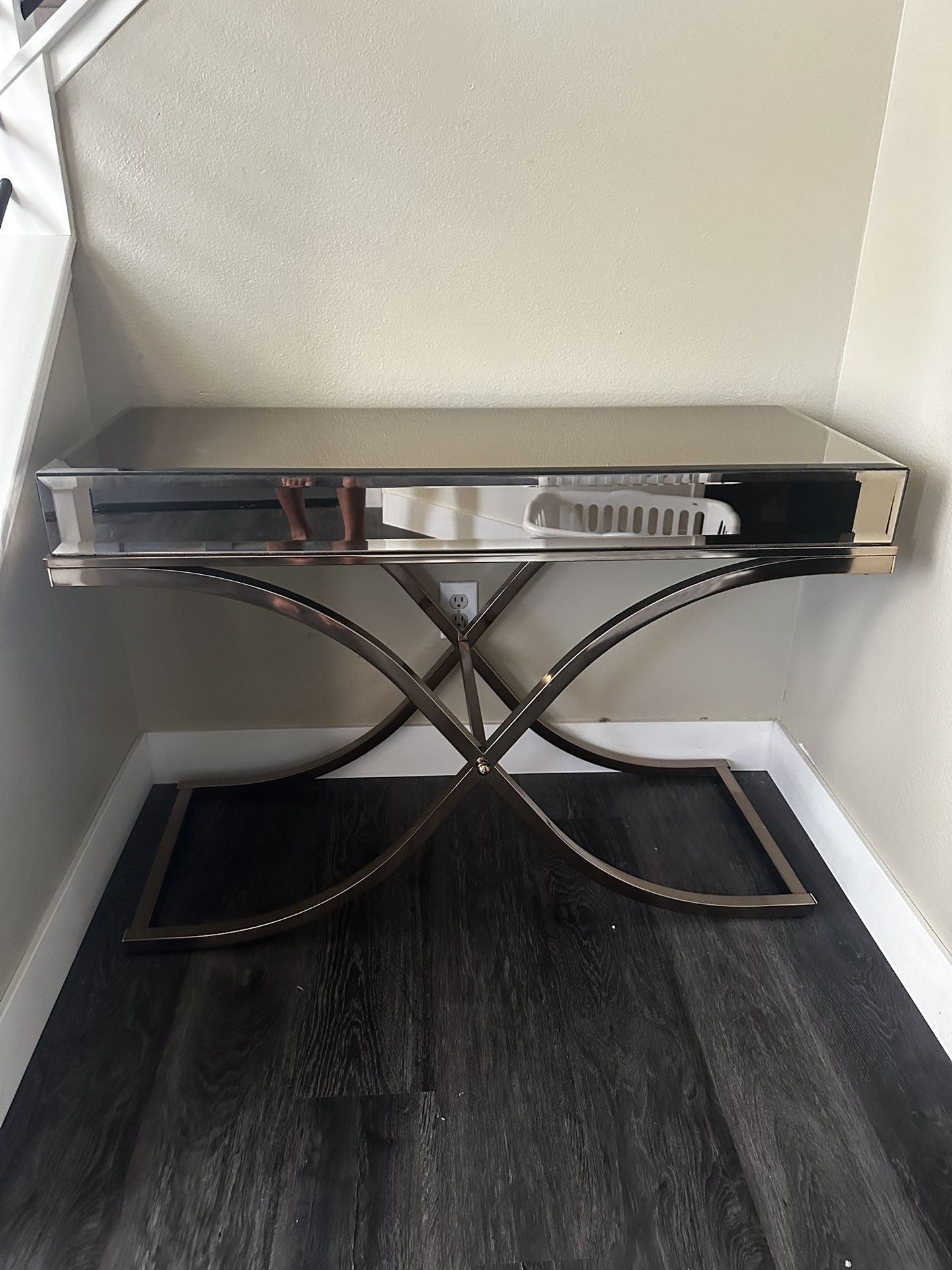 Champagne Gold Mirror Accent - Console Table  