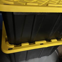 Two Storage Boxes Home Depot HDX 27 Gal