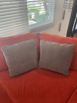 2 Gray Decorative Pillows