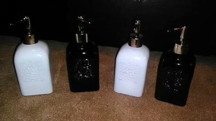 Glass Soap Dispenser* New* Black or White* $5 each or 2/$9