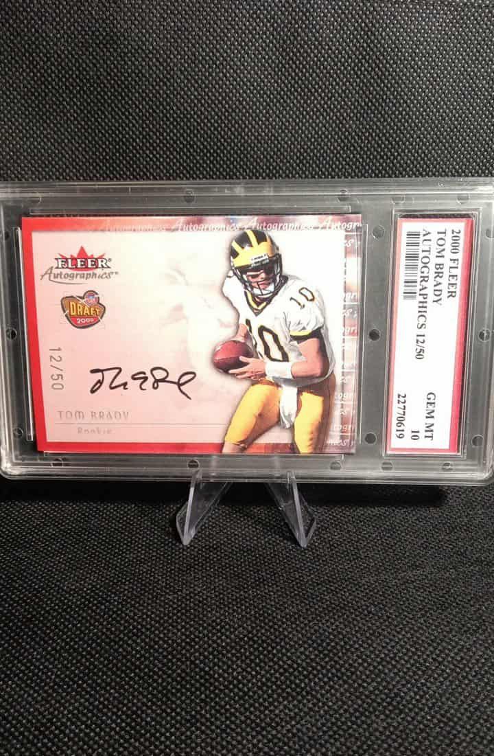 Graded TOM BRADY 2000 Fleer *ROOKIE * Autographics #'d facsimile autograph RP* football card