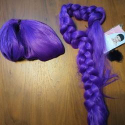 K-pop Demon Hunters Rumi Cosplay Braided Purple Wig