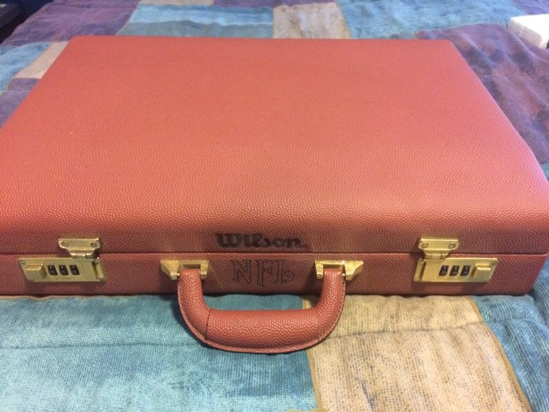 Rare Wilson NFL pig skin football leather briefcase