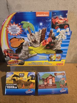 Blaze, Tonka & Lincoln Log Toy Bundle