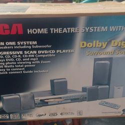 RCA HOME THEATRE SYSTEM WITH DVD PLAYER ALL IN ONE SYSTEM -6 Speakers including Subwoofer
