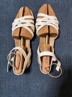 Blowfish White Strappy Flat Sandals
