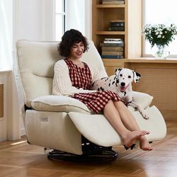 FLEXISPOT Power Swivel Rocker Recliner Chair for Adults, 41” Extra Wide Oversized Swivel Rocking Glider with Side Pockets, 350 Lbs Capacity for Living