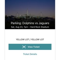 Parking Dolphins V. Jaguars 8/23 Yellow Parking