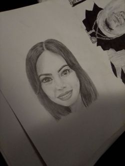 Hand drawn graphite pencil portrait