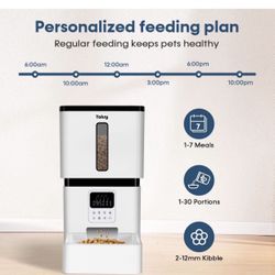 Automatic Cat Feeders - 8L/33 Cups Dog Food Dispenser with Lock Lid &Desiccant Bag - Programmable Timed Cat Feeder with 20s Voice Recorder - Portion C