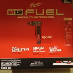 Milwaukee M12 FUEL ProPex Expander Kit w/ 1/2"-1" Rapid Seal ProPex Expanderheads (2532-22)