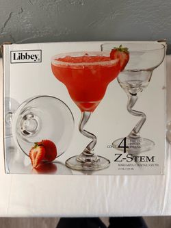 Fun Libbey Z-Stem Margarita / Cocktail Glasses (Set of 4) - New in Box Price: $15.00
