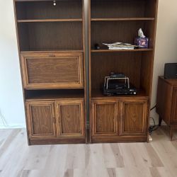3 Shelves With Drawers And TV Cabinet. Plus Desk