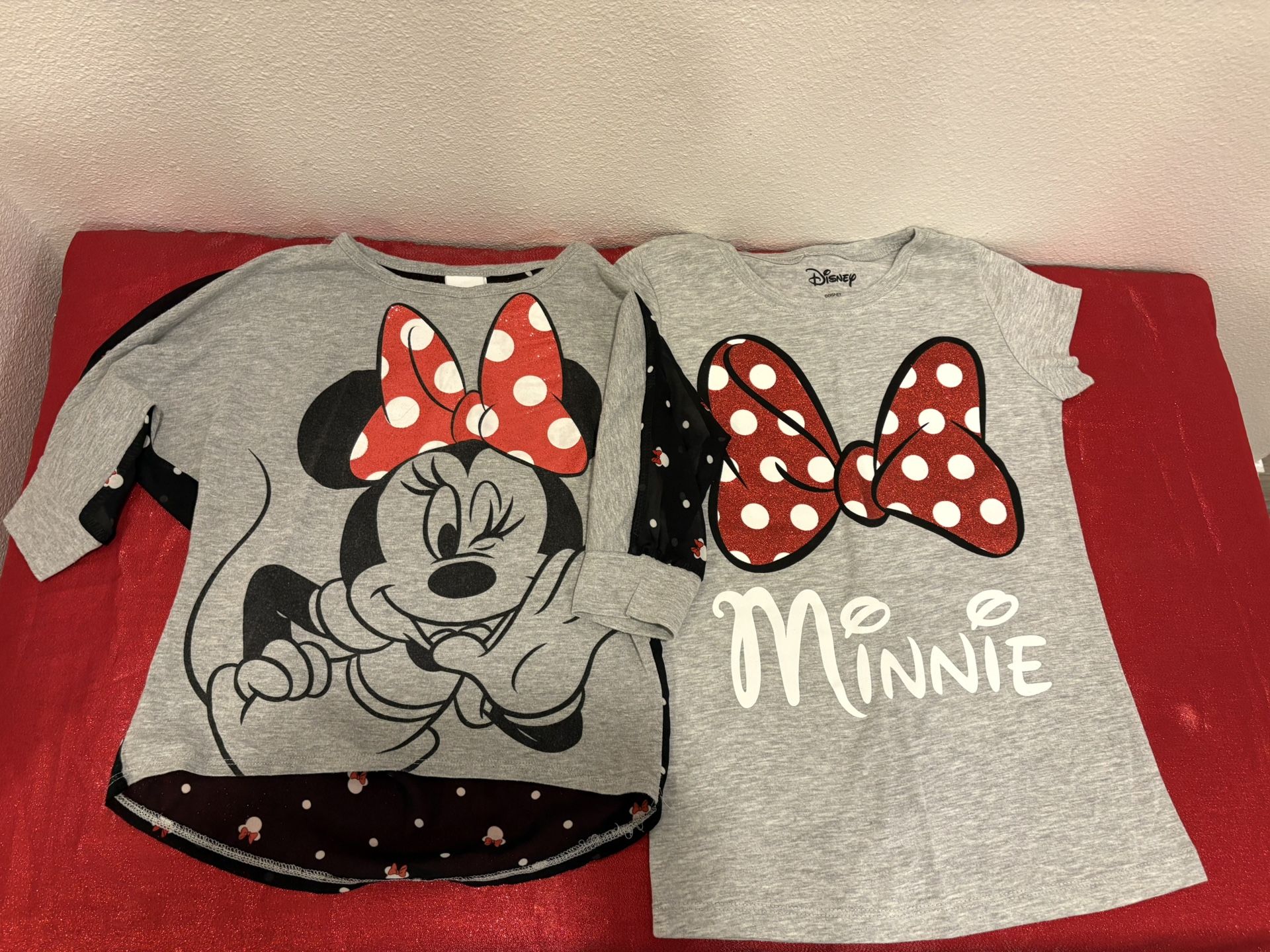 Set of 2 Girls Disney Minnie Mouse T-Shirts - Kids Size Medium (7-8) - Simi Valley 