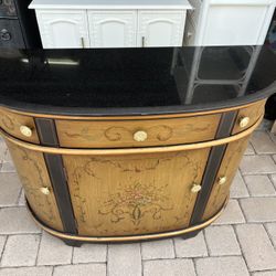 Rooms To Go 1/2 Round Marble Top Chest 