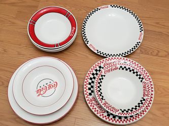 Gibson China Coca Cola Dinner Plates & Bowls