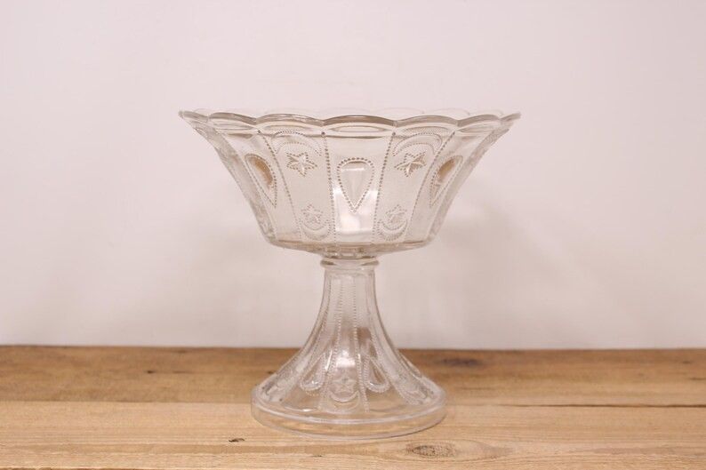 Antique 1900s Indiana Glass Footed Bowl