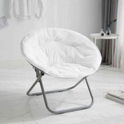 Microsuede Folding Chair, White. Eq2,39