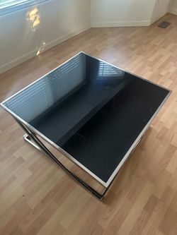 Pick up Today 7/31 - Metal coffee table with black glass top