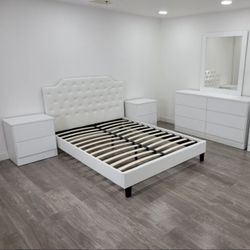 WHITE BEDROOM SET - JUEGO DE CUARTO COLOR BLANCO 