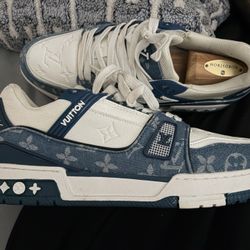 Louis Vuitton LV Trainer Sneakers Monogram Denim Blue