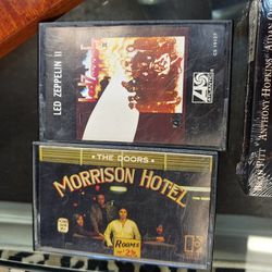 Vintage Cassette Tape Lot Of Two 2 Led Zeppelin The Doors Jim Morrison Hotel Classic Music Rock 