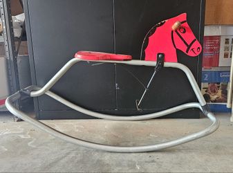 Vintage 1953 Metal & Wood Rocking Horse