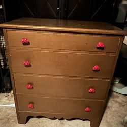 Red Truck Knob Tall Dresser 