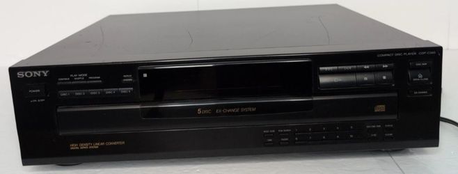 Sony CDP-C345 Compact High Density Disc Player 5 CD Changer Tested- no remote