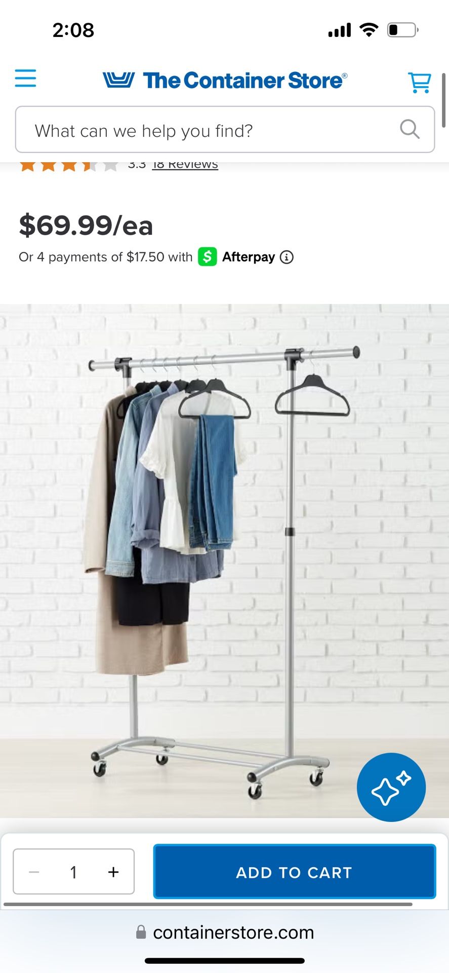 The container store garment rack, brand new in box