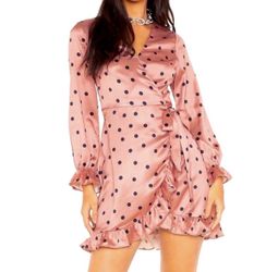 Nasty Gal Polka Dot Ruffle Wrap Dress