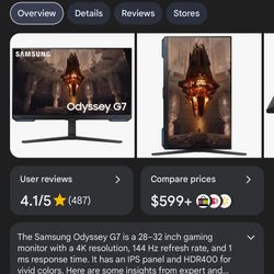 32  Inch Odyssey G7 4k UHD Monitor 