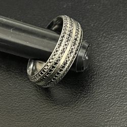 Mens Black Diamond Ring Size ~10
