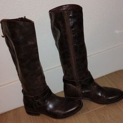 hinge Leather Riding Boots