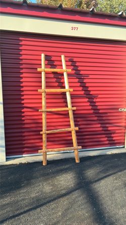 Rustic Wood Log Decorative Ladder