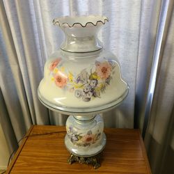 glass lamp milk hurricane vintage light