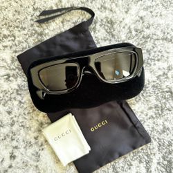 Gucci GG1134S Unisex Rectangular Full Rim Designer Sunglasses Black 53mm