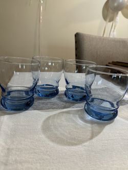 Set Of Blue Drinking Glasses 
