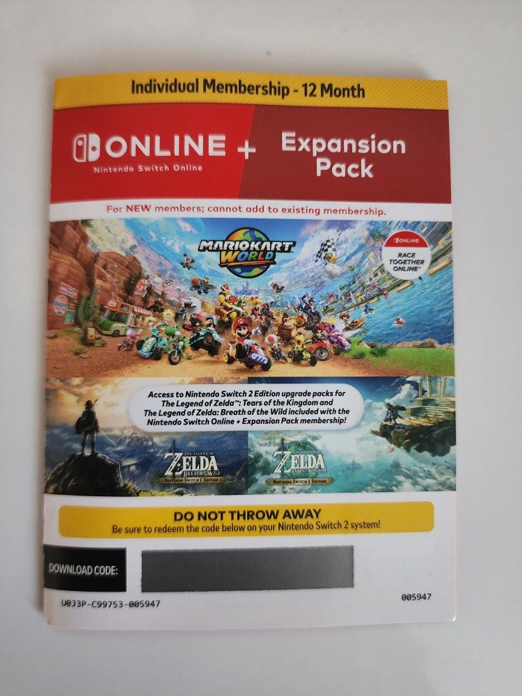 Nintendo Switch Online Membership With Expansion Pack