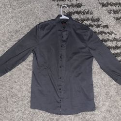 Semi New J. Ferrar Gray Men’s Dressy Button Down Long Sleeve Shirt Size Medium 15-15 1/2 32-33