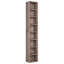 8-Tier Media Tower Rack, 11.6 X 9.3 X 70.9 Inches CD DVD Slim Storage Cabinet with Adjustable Shelves, Tall Narrow Bookcase Display Bookshe