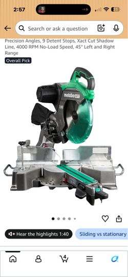 Hitachi Metabo 12” compound sliding miter saw